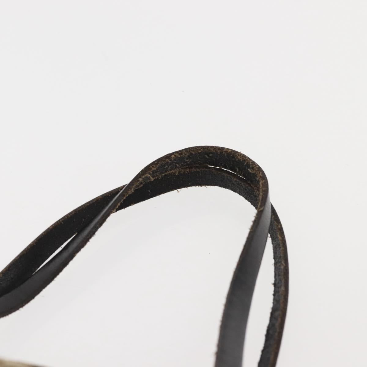 FENDI Zucchino Canvas Tote Bag Beige Silver Auth 143354