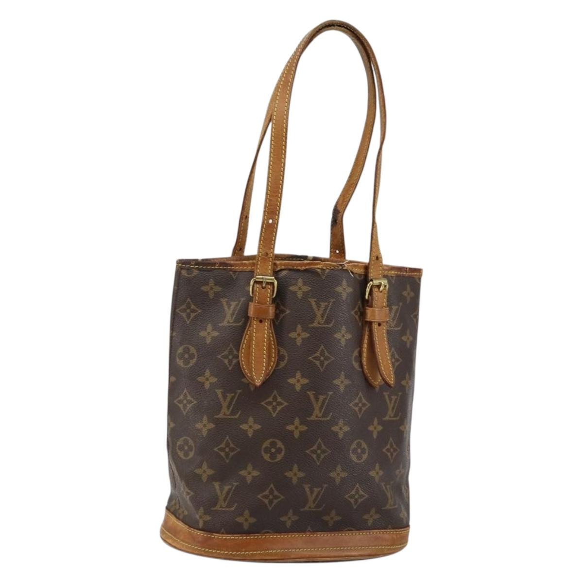 LOUIS VUITTON Monogram Bucket PM Shoulder Bag M42238 LV Auth 143358
