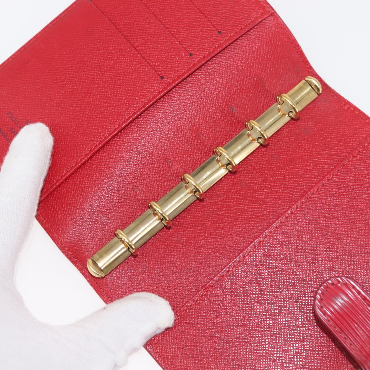 LOUIS VUITTON Epi Agenda PM Day Planner Cover Red R20057 LV Auth 143361