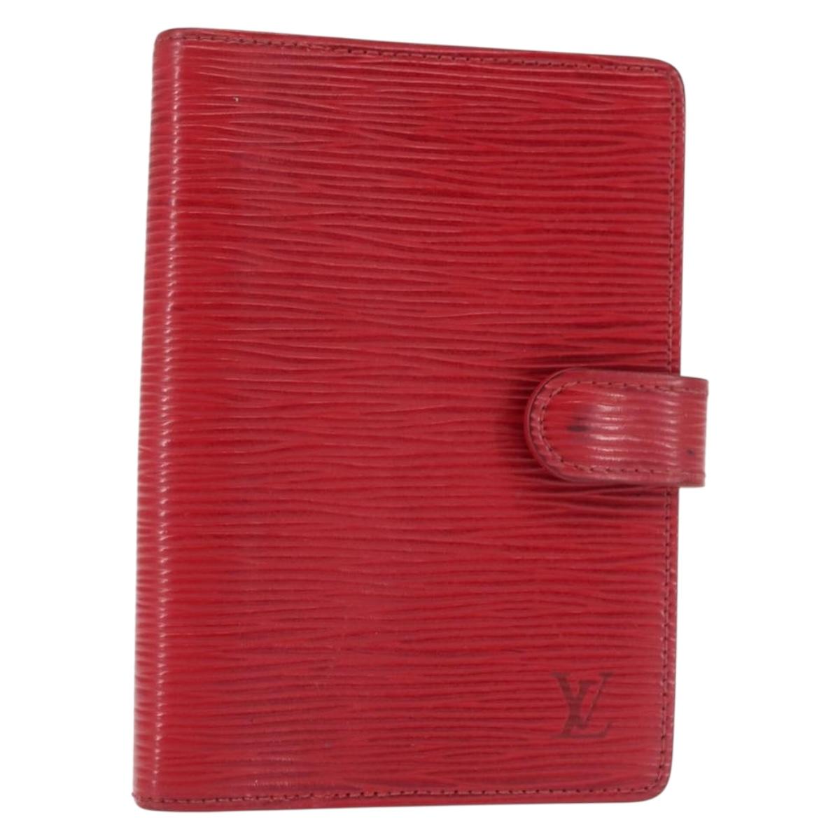 LOUIS VUITTON Epi Agenda PM Day Planner Cover Red R20057 LV Auth 143361