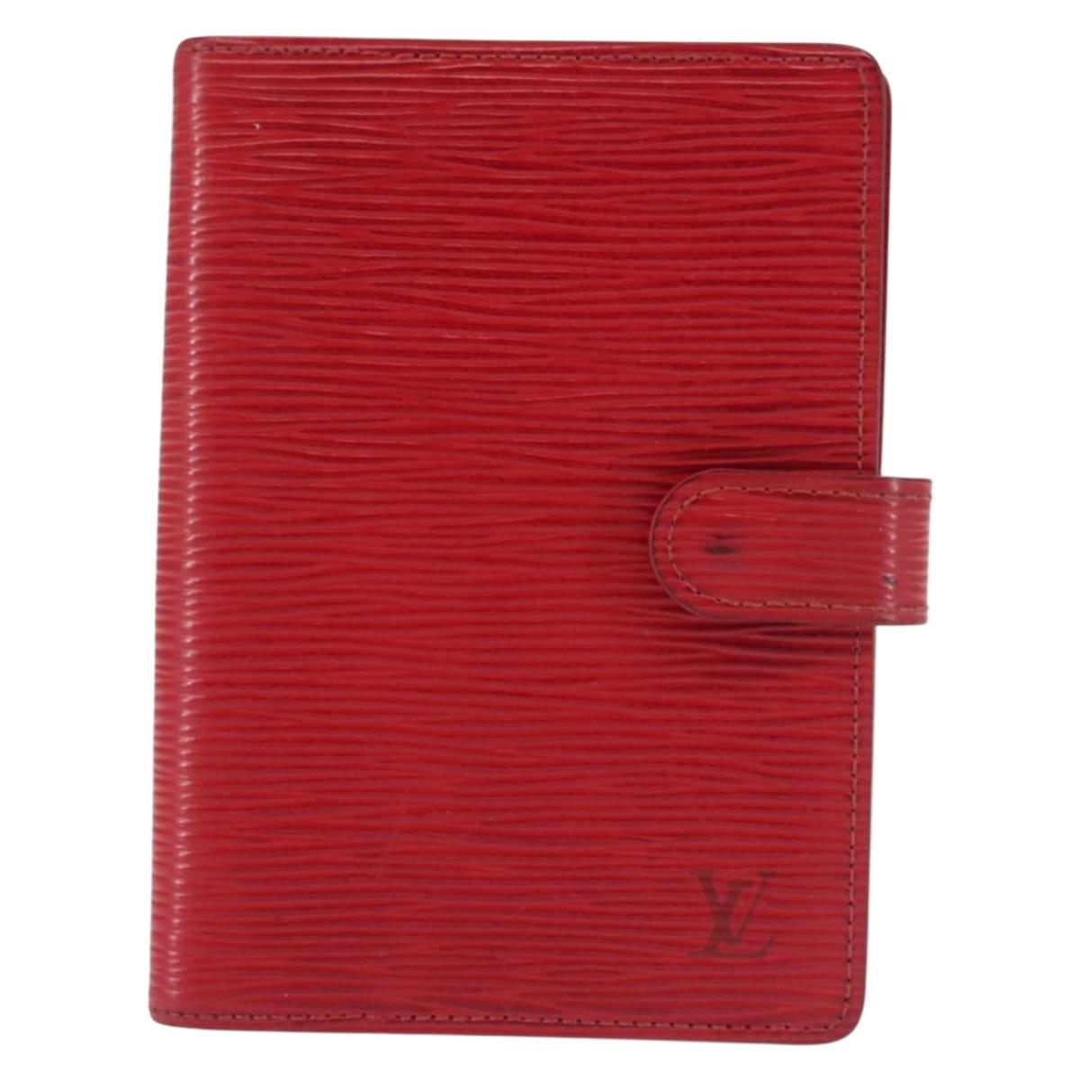 LOUIS VUITTON Epi Agenda PM Day Planner Cover Red R20057 LV Auth 143361