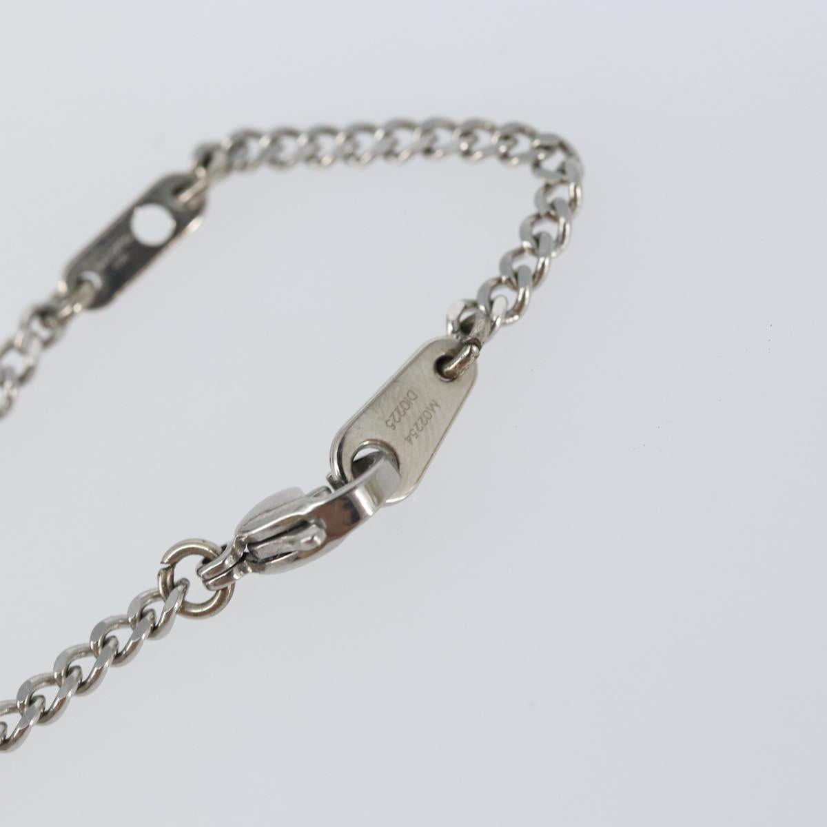 LOUIS VUITTON Monogram Row Necklace metal Silver M02254 LV Auth 143366