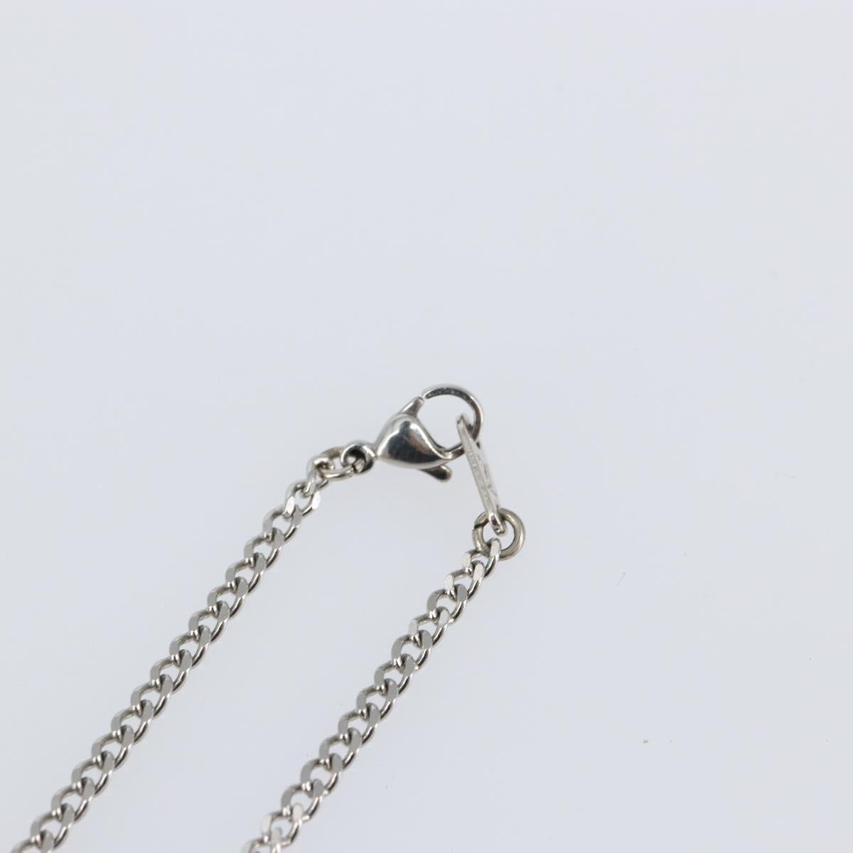 LOUIS VUITTON Monogram Row Necklace metal Silver M02254 LV Auth 143366