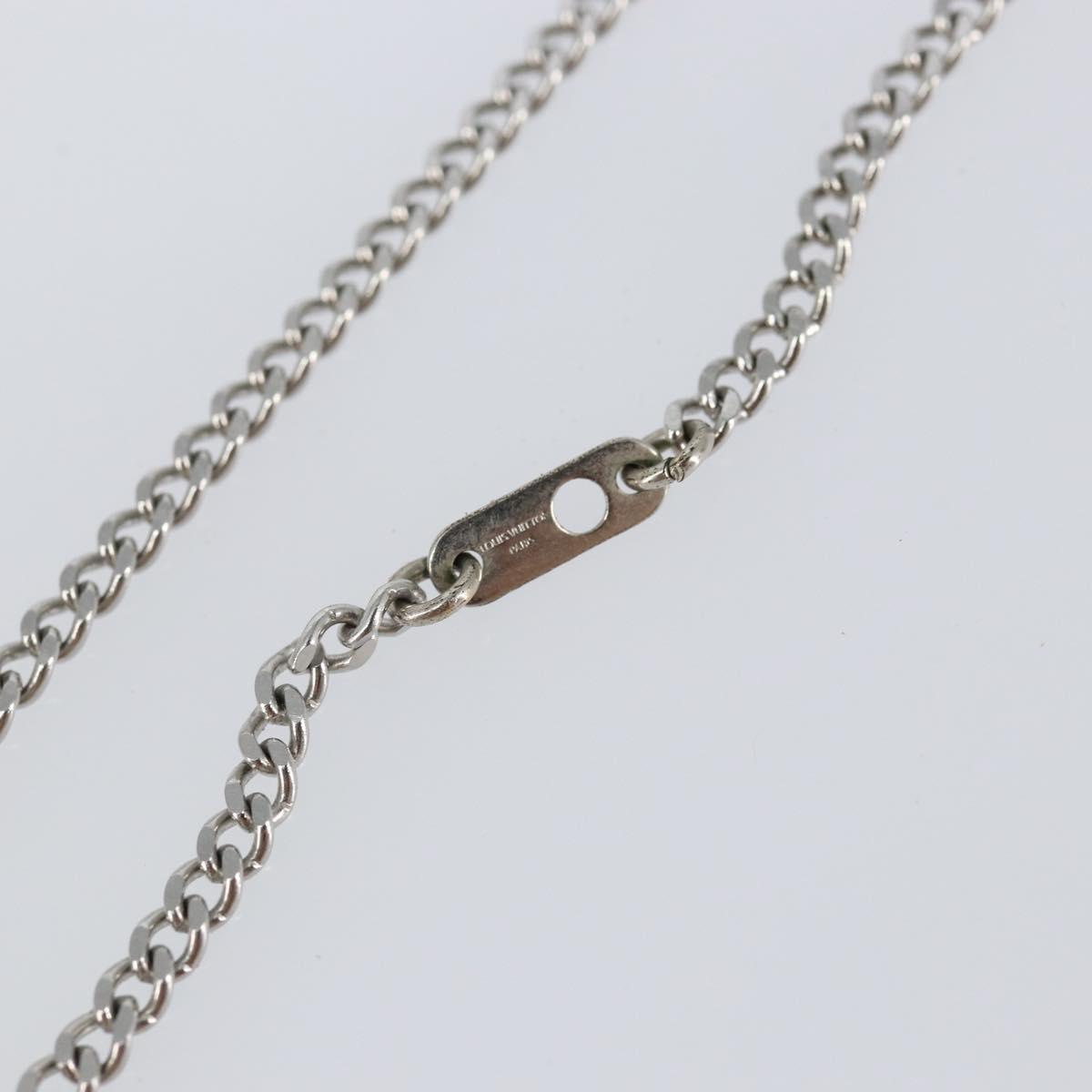 LOUIS VUITTON Monogram Row Necklace metal Silver M02254 LV Auth 143366