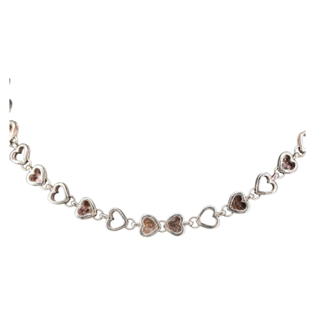 TIFFANY&Co. Puff Heart Necklace Ag925 Silver Auth 143369