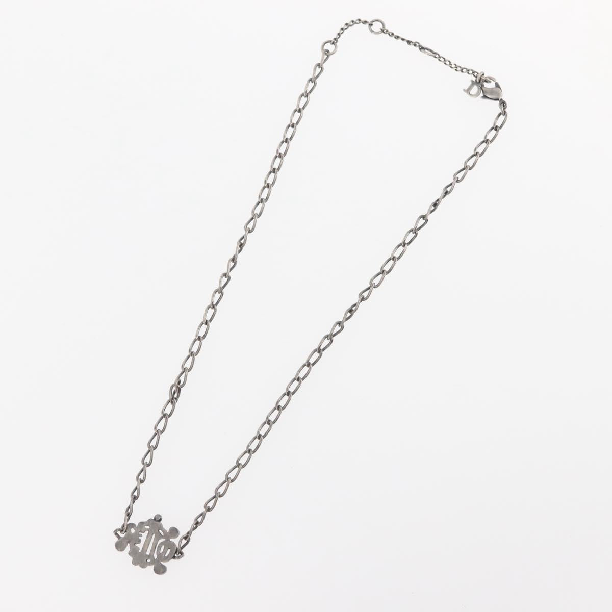 Christian Dior Necklace metal Silver Auth 143373