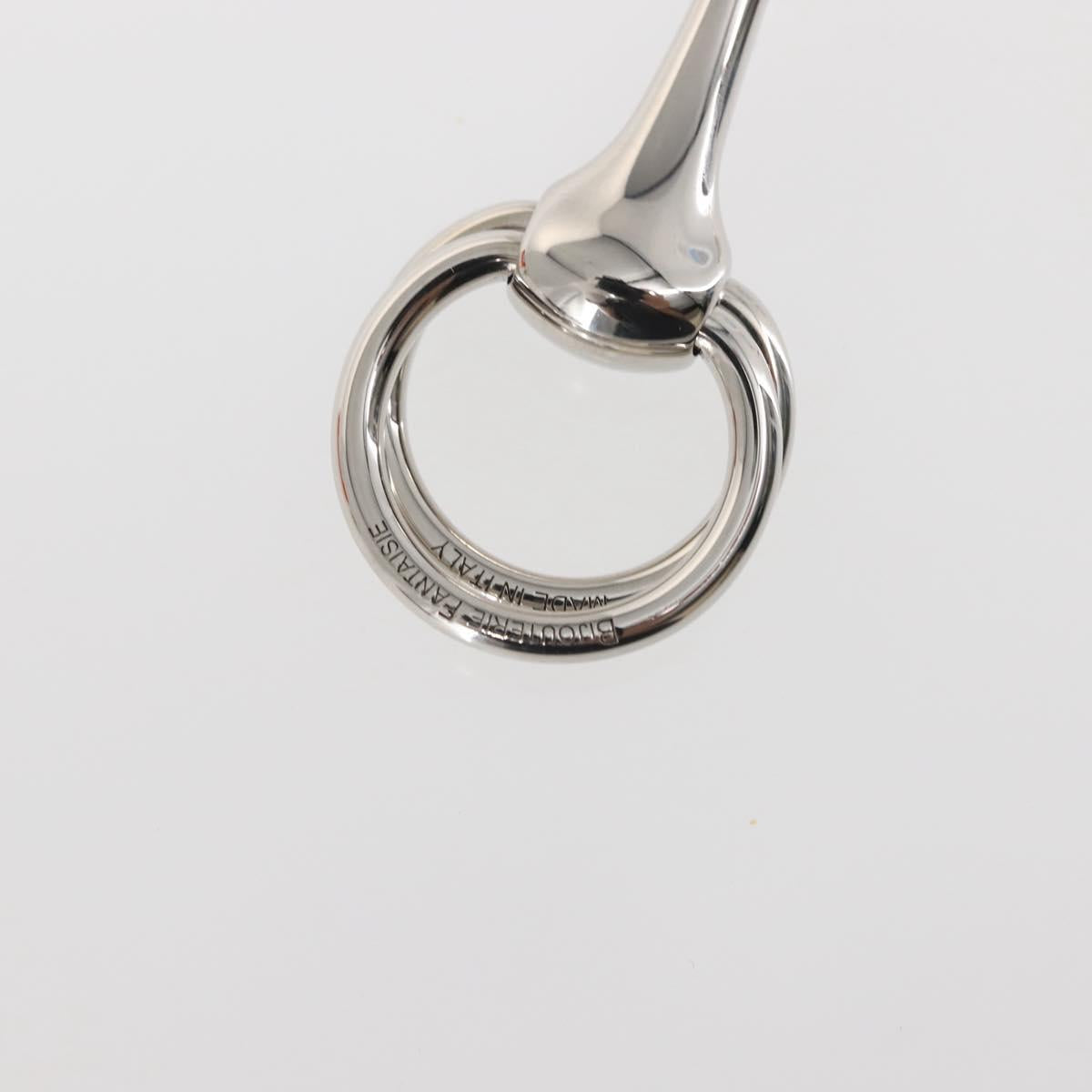 HERMES Molded Brass Scarf Ring metal Silver Auth 143374