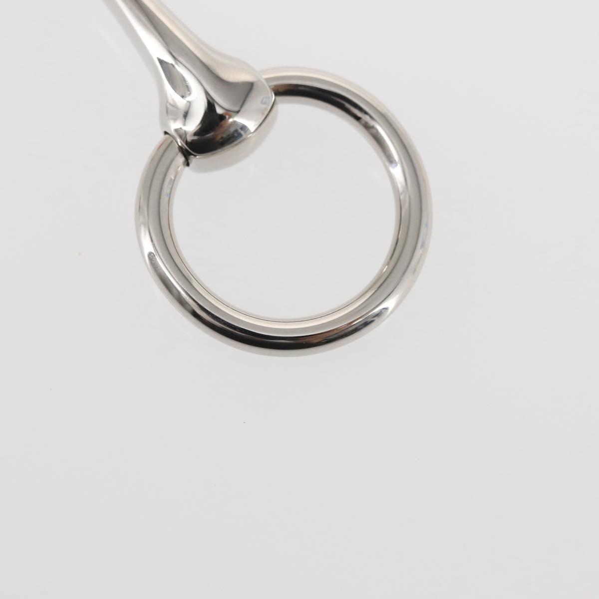 HERMES Molded Brass Scarf Ring metal Silver Auth 143374