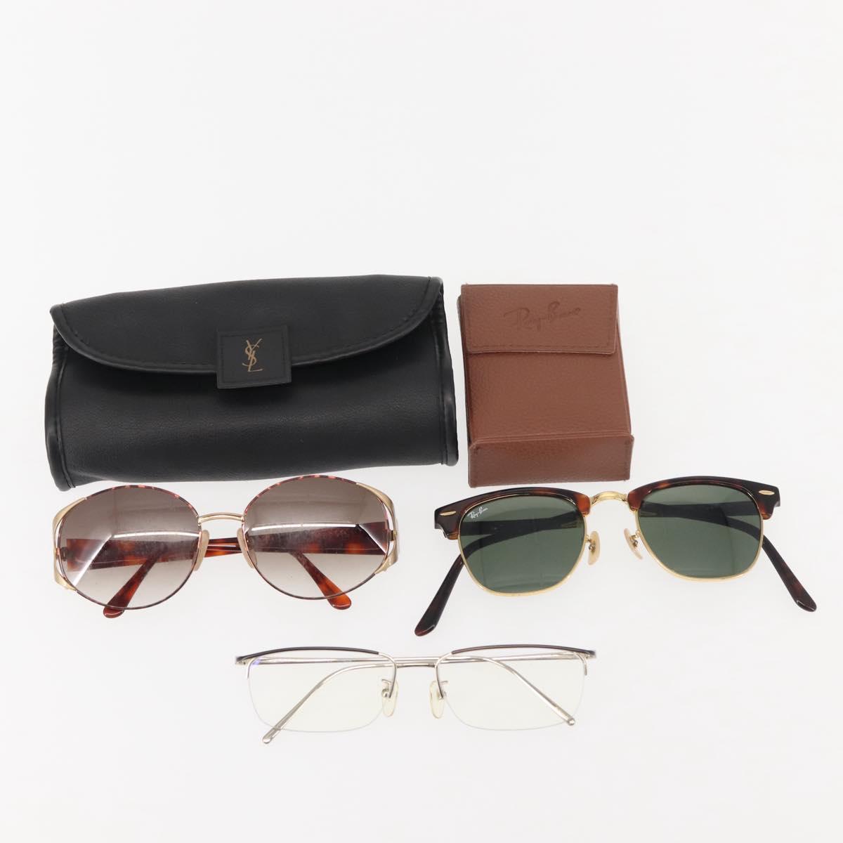 Ray-Ban Saint Laurent PRADA Sunglasses plastic metal 3Set Brown Auth 143377