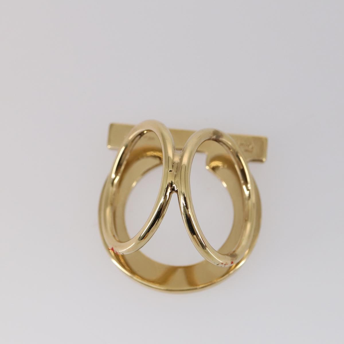 Salvatore Ferragamo Scarf Ring metal 4Set Gold Auth 143378