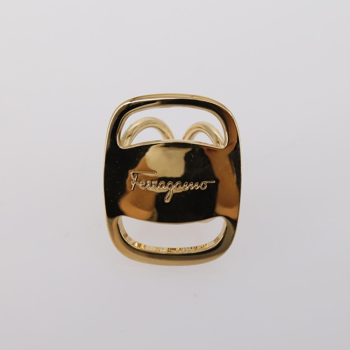 Salvatore Ferragamo Scarf Ring metal 4Set Gold Auth 143378