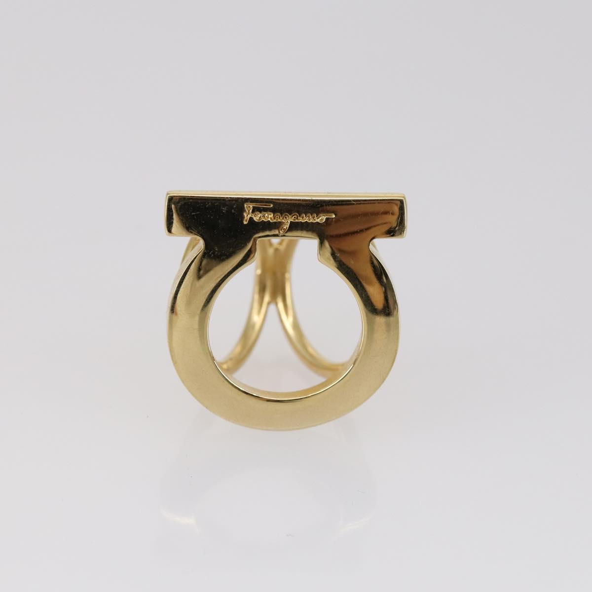 Salvatore Ferragamo Scarf Ring metal 4Set Gold Auth 143378