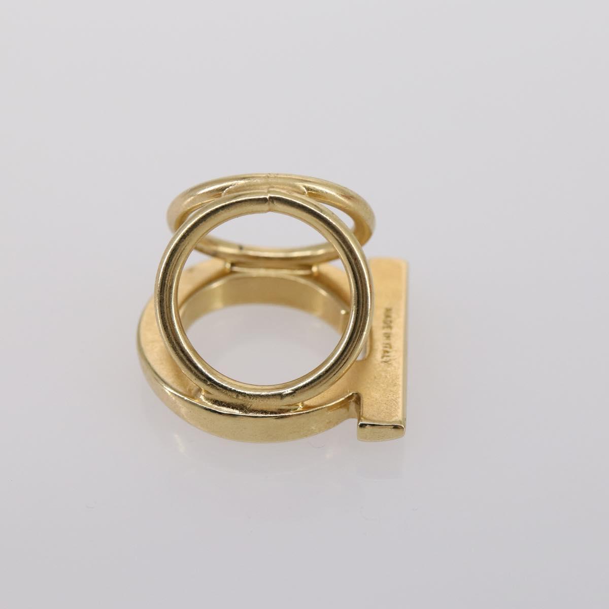 Salvatore Ferragamo Scarf Ring metal 4Set Gold Auth 143378
