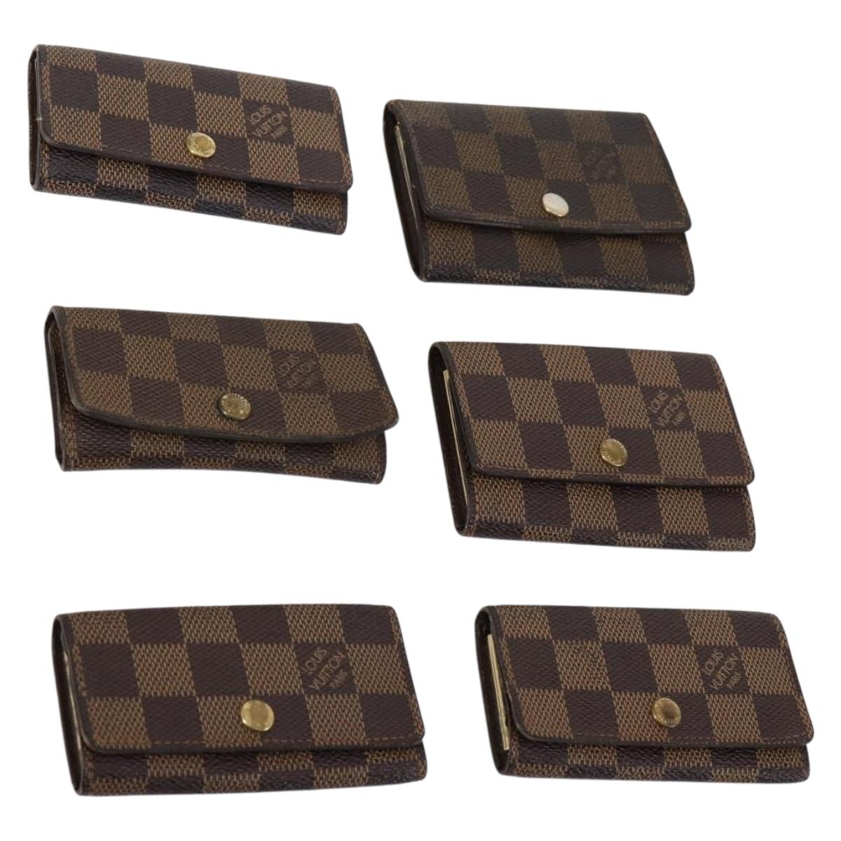 LOUIS VUITTON Damier Ebene Multicles Key Case 6Set LV Auth 143389