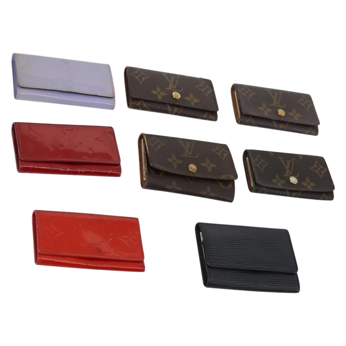 LOUIS VUITTON Monogram Epi Vernis Multicles Key Case 8Set Red Black Auth 143390