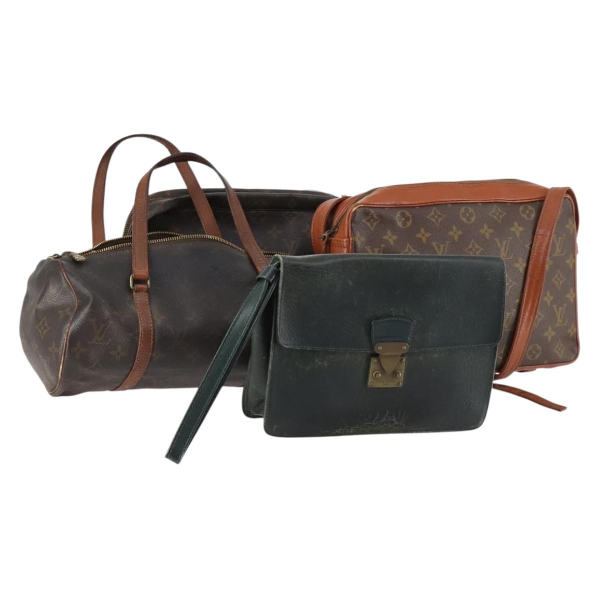 LOUIS VUITTON Monogram Taiga Clutch Bag 4Set Epicea LV Auth 143393