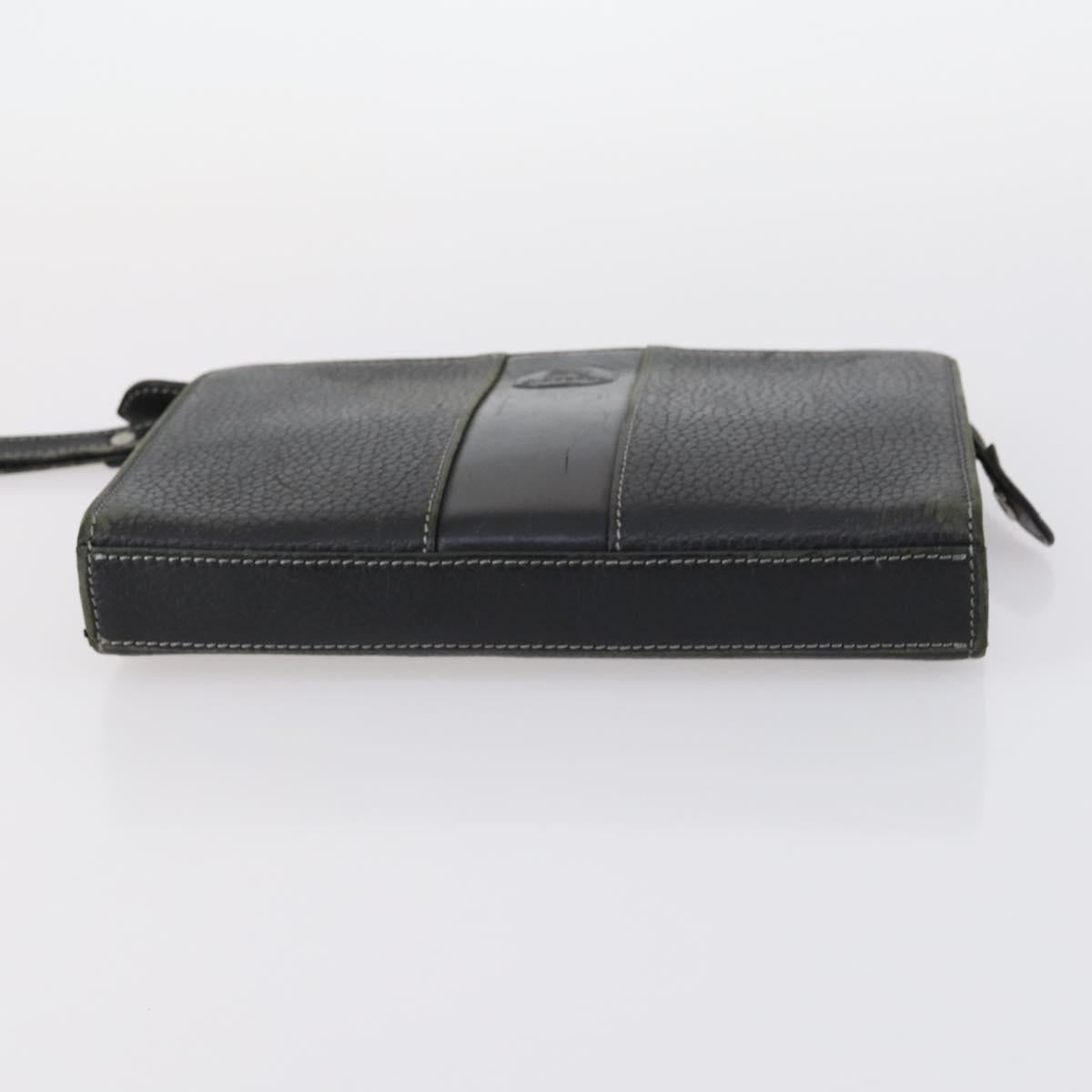 BURBERRY Nova Check Tote Bag Leather Canvas 2Set Black Beige Auth 143395