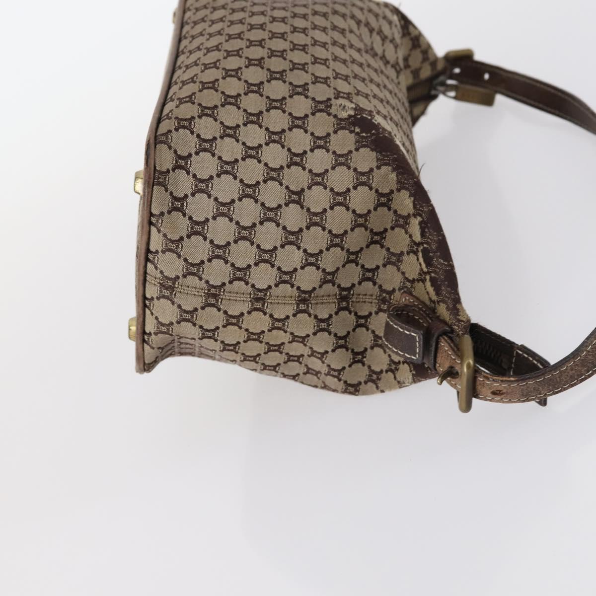 CELINE Macadam Canvas Tote Bag Leather 2Set Pink Beige Auth 143396