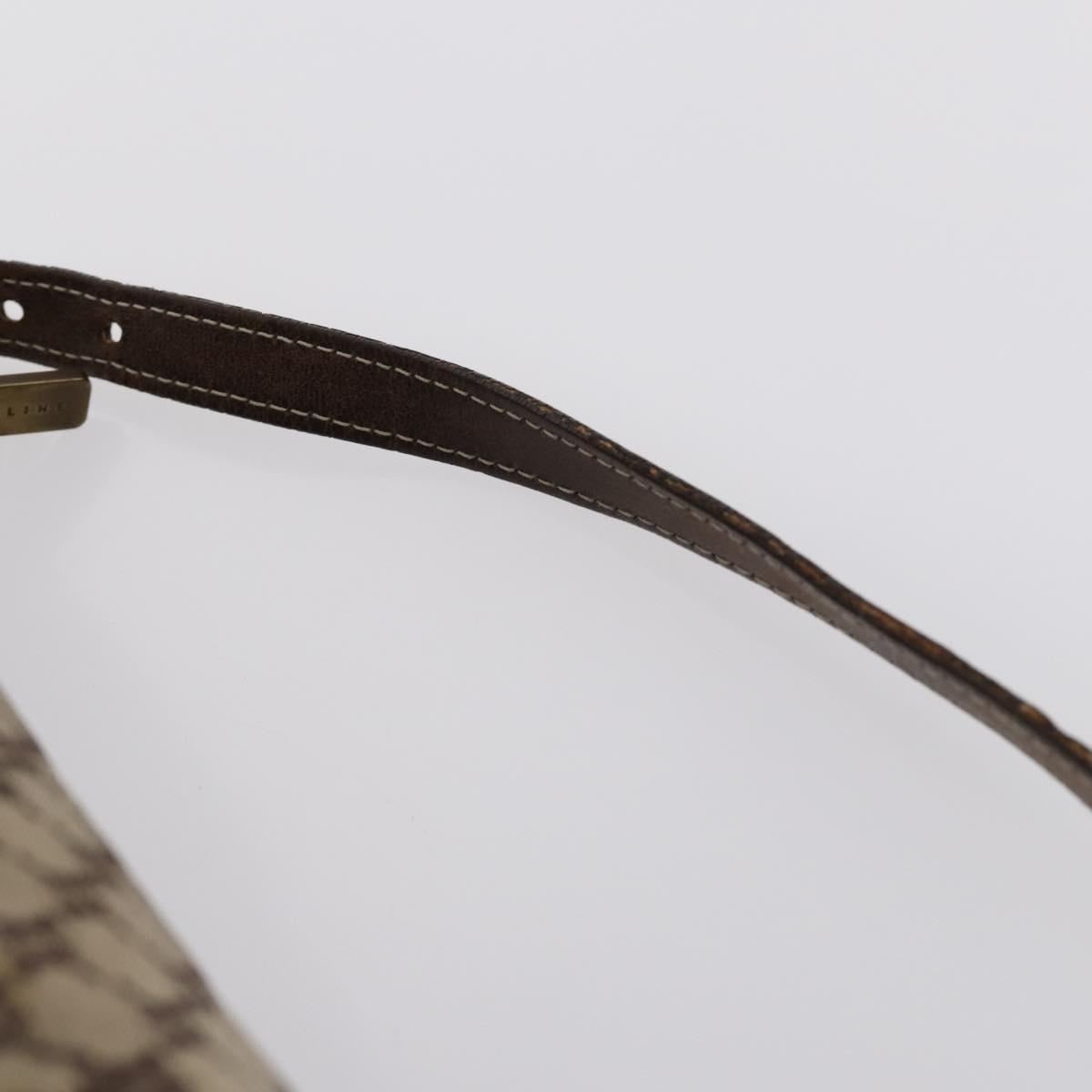 CELINE Macadam Canvas Tote Bag Leather 2Set Pink Beige Auth 143396