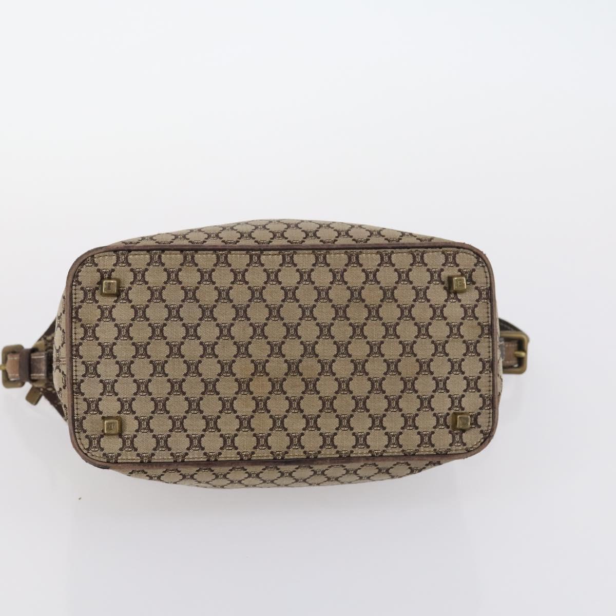 CELINE Macadam Canvas Tote Bag Leather 2Set Pink Beige Auth 143396