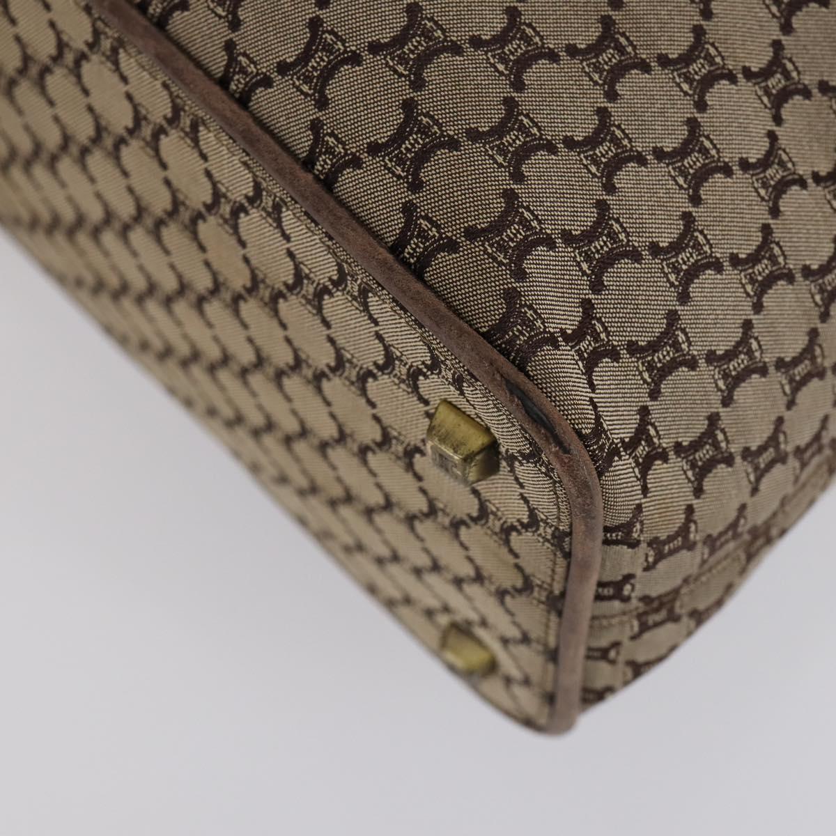 CELINE Macadam Canvas Tote Bag Leather 2Set Pink Beige Auth 143396