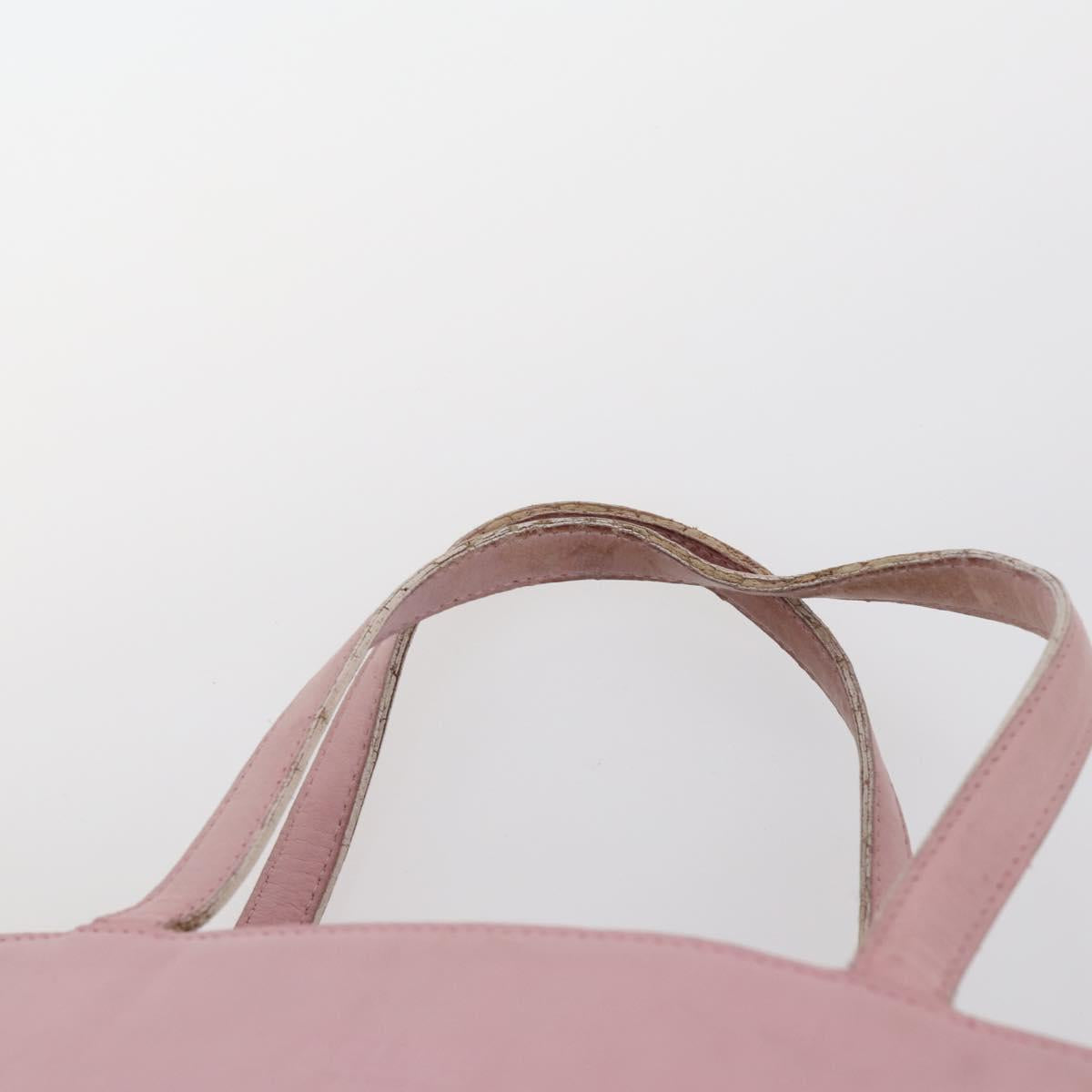 CELINE Macadam Canvas Tote Bag Leather 2Set Pink Beige Auth 143396