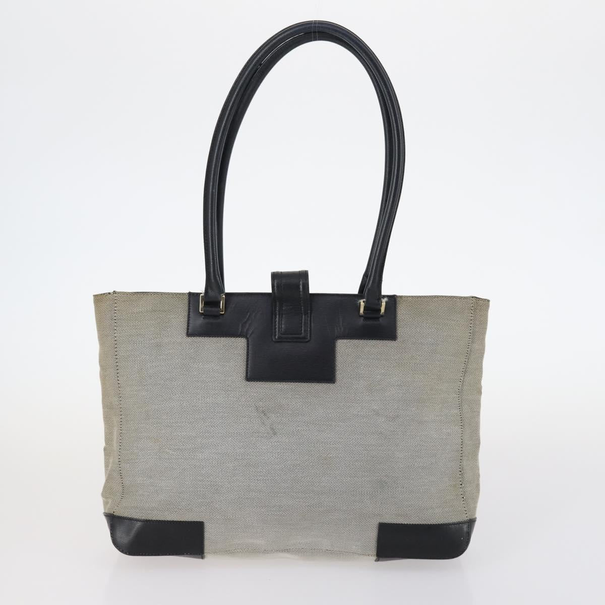 GUCCI Shoulder Bag Canvas Leather 4Set Gray Black Auth 143397