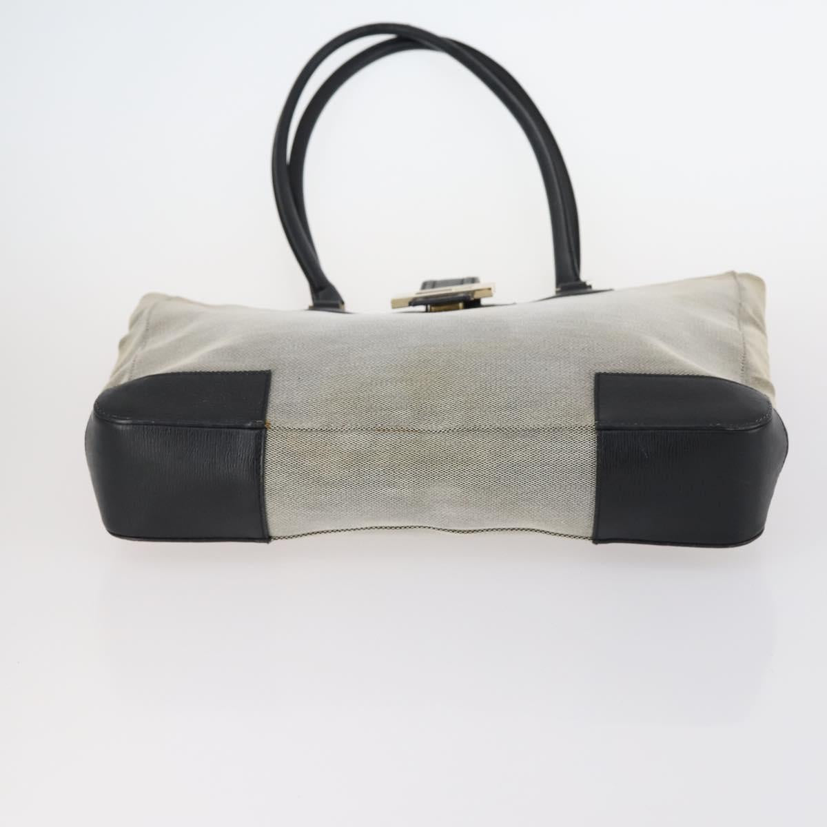 GUCCI Shoulder Bag Canvas Leather 4Set Gray Black Auth 143397