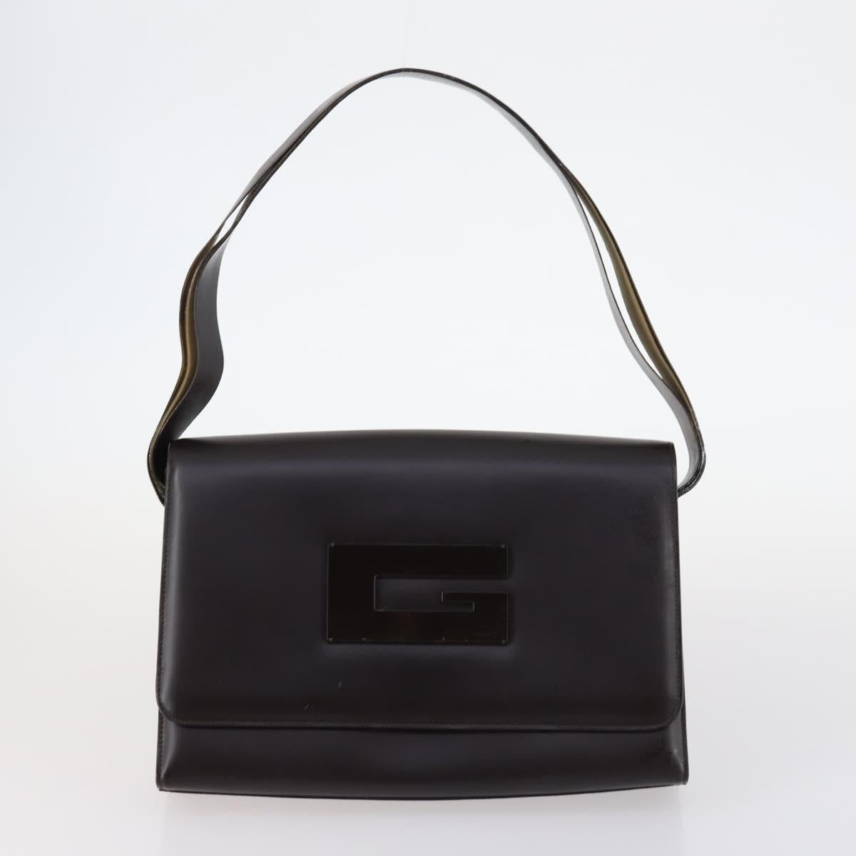 GUCCI Shoulder Bag Canvas Leather 4Set Gray Black Auth 143397