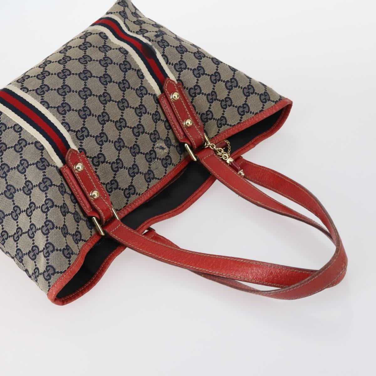 GUCCI GG Canvas GG Supreme Shoulder Bag PVC 4Set Beige Black Auth 143398