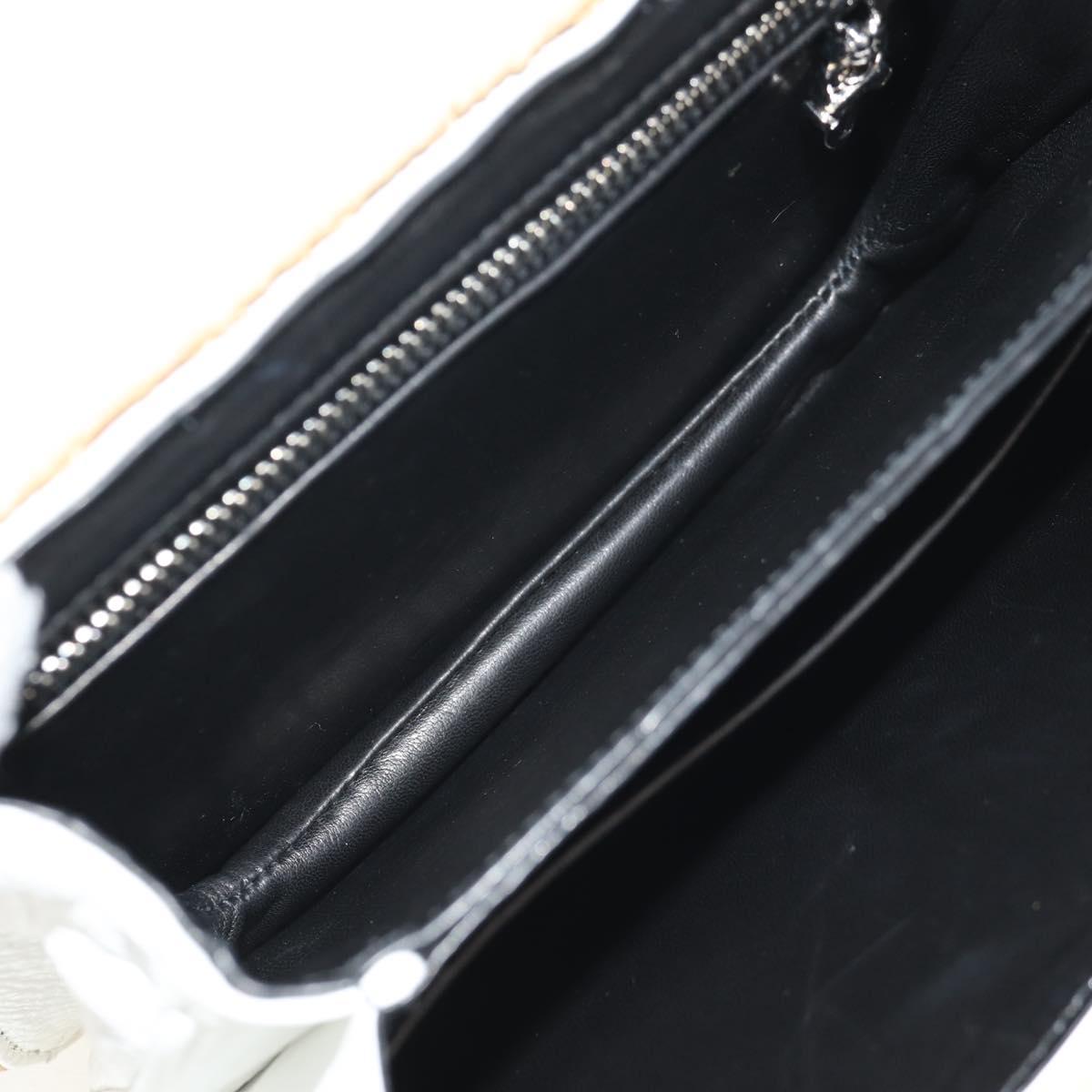 Chrome Hearts Hand Bag Rattan 2way White Silver Auth 143406SM