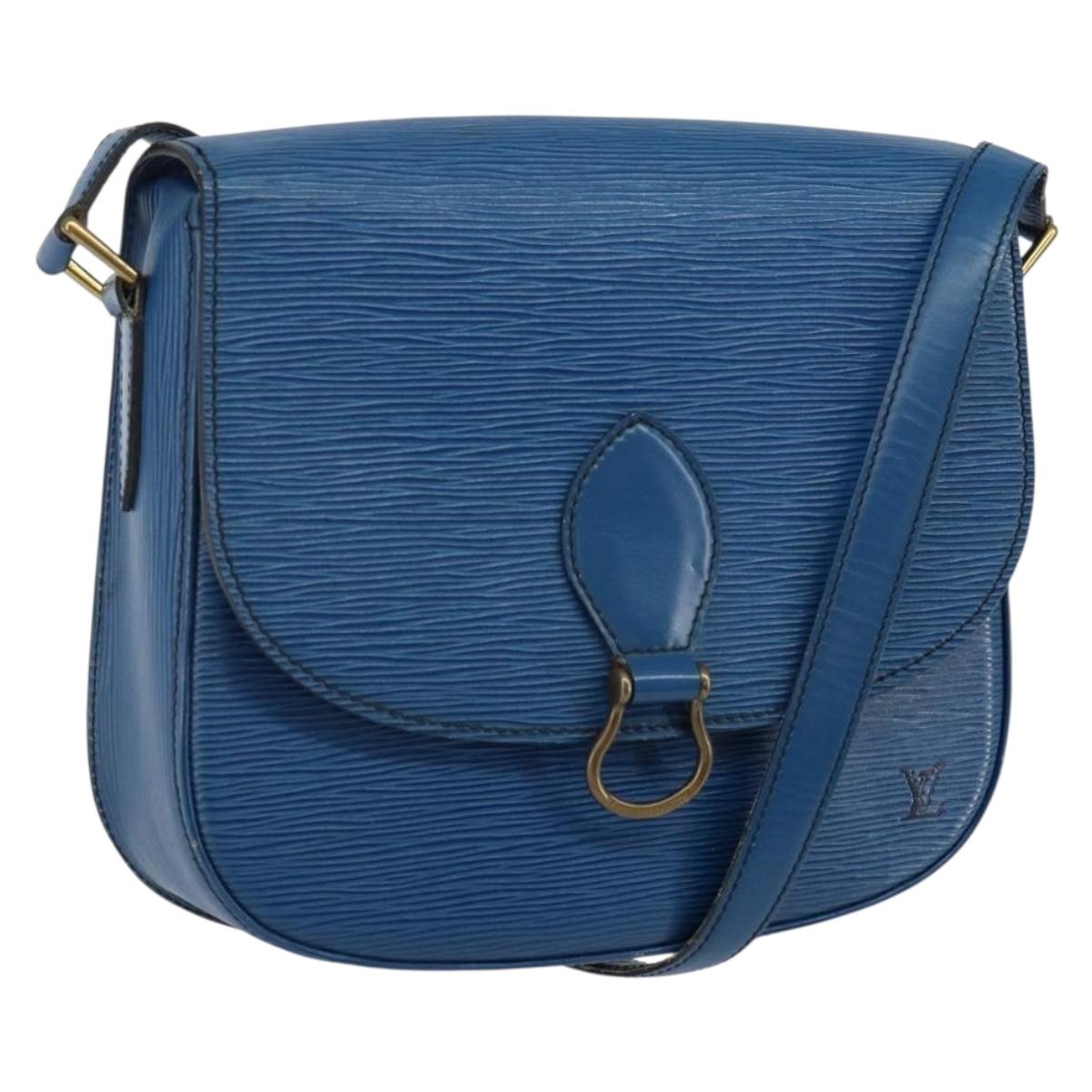 LOUIS VUITTON Epi Saint Cloud GM Shoulder Bag Toledo Blue M52195 LV Auth 143462