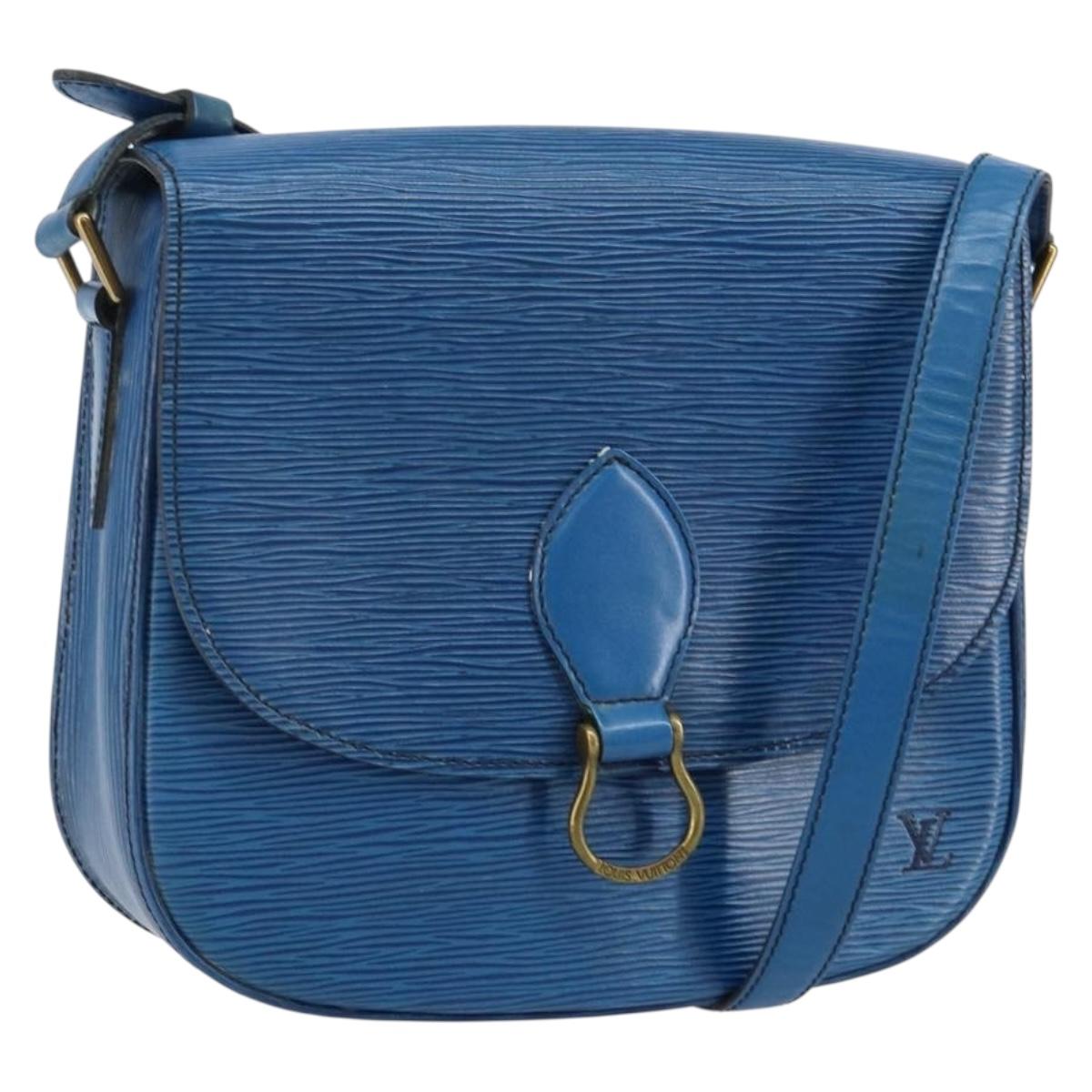 LOUIS VUITTON Epi Saint Cloud GM Shoulder Bag Toledo Blue M52195 LV Auth 143463