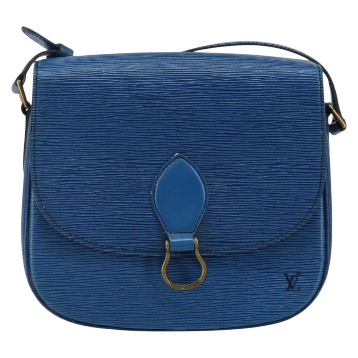 LOUIS VUITTON Epi Saint Cloud GM Shoulder Bag Toledo Blue M52195 LV Auth 143463
