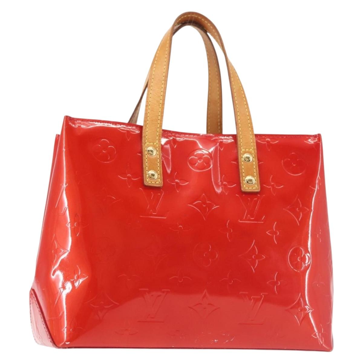 LOUIS VUITTON Monogram Vernis Reade PM Hand Bag Red Rouge M91088 LV Auth 143468