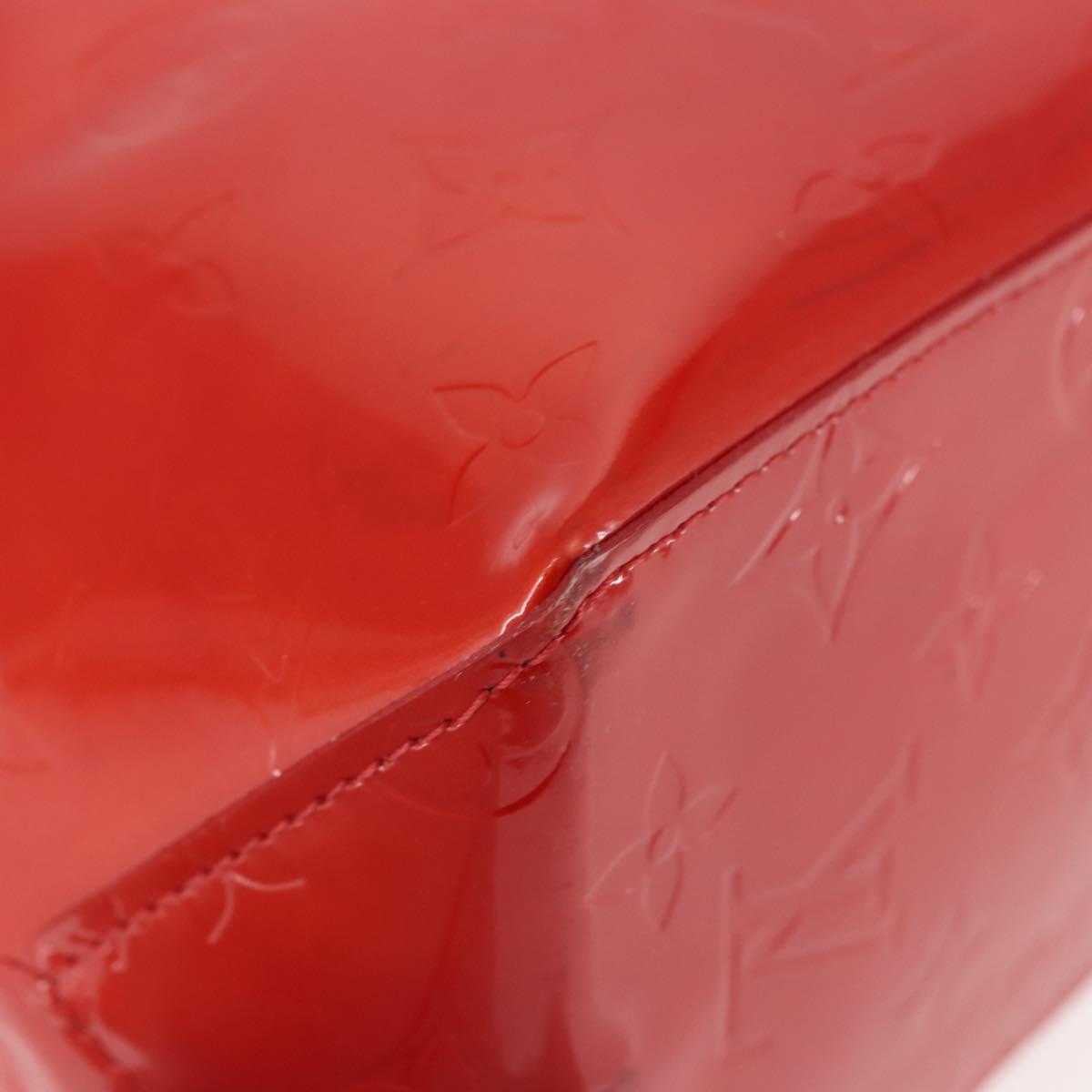 LOUIS VUITTON Monogram Vernis Reade PM Hand Bag Red Rouge M91088 LV Auth 143468