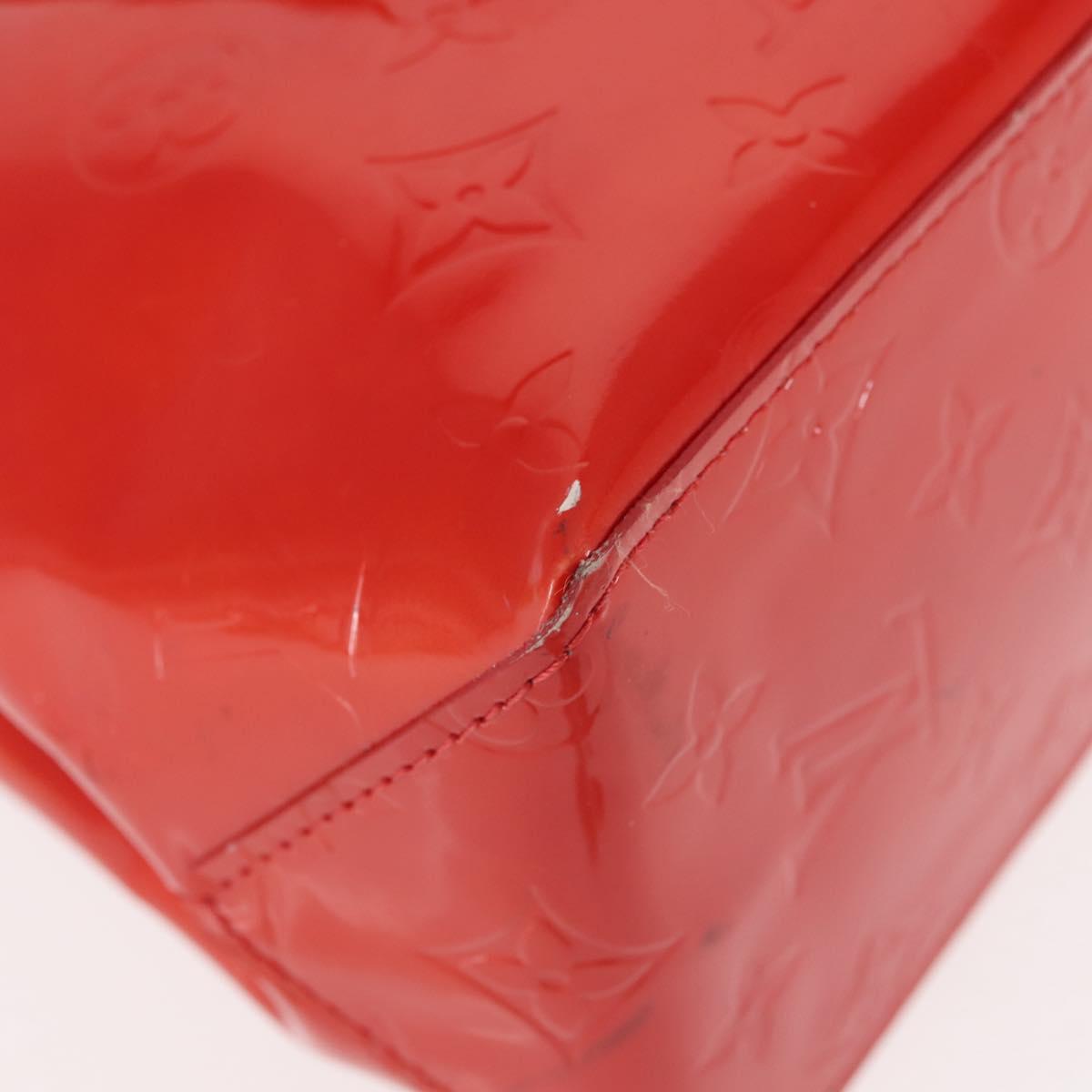 LOUIS VUITTON Monogram Vernis Reade PM Hand Bag Red Rouge M91088 LV Auth 143468