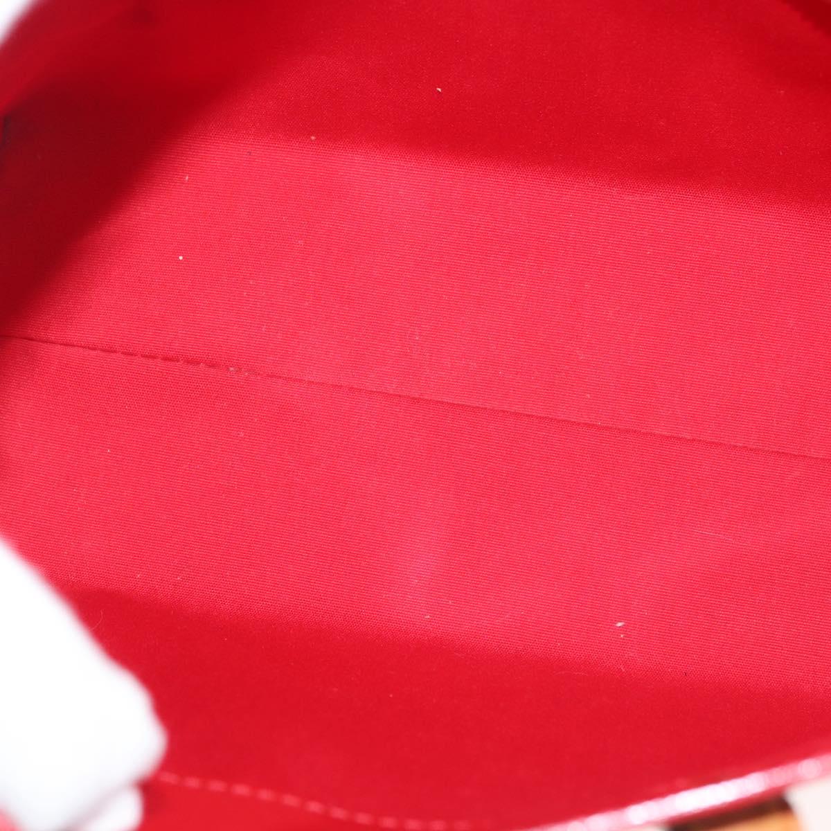 LOUIS VUITTON Monogram Vernis Reade PM Hand Bag Red Rouge M91088 LV Auth 143468