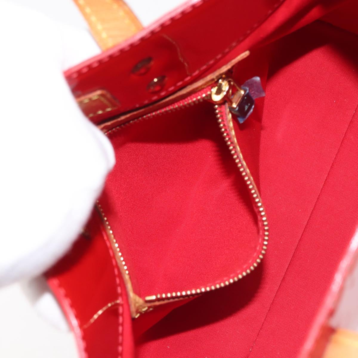 LOUIS VUITTON Monogram Vernis Reade PM Hand Bag Red Rouge M91088 LV Auth 143468