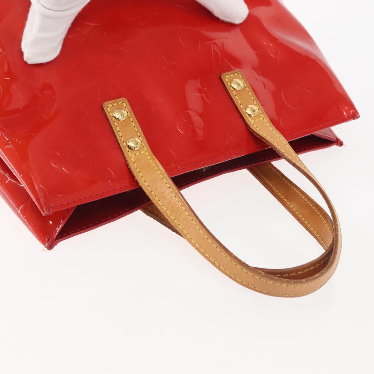 LOUIS VUITTON Monogram Vernis Reade PM Hand Bag Red Rouge M91088 LV Auth 143468