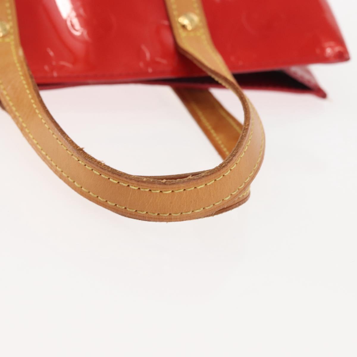 LOUIS VUITTON Monogram Vernis Reade PM Hand Bag Red Rouge M91088 LV Auth 143468