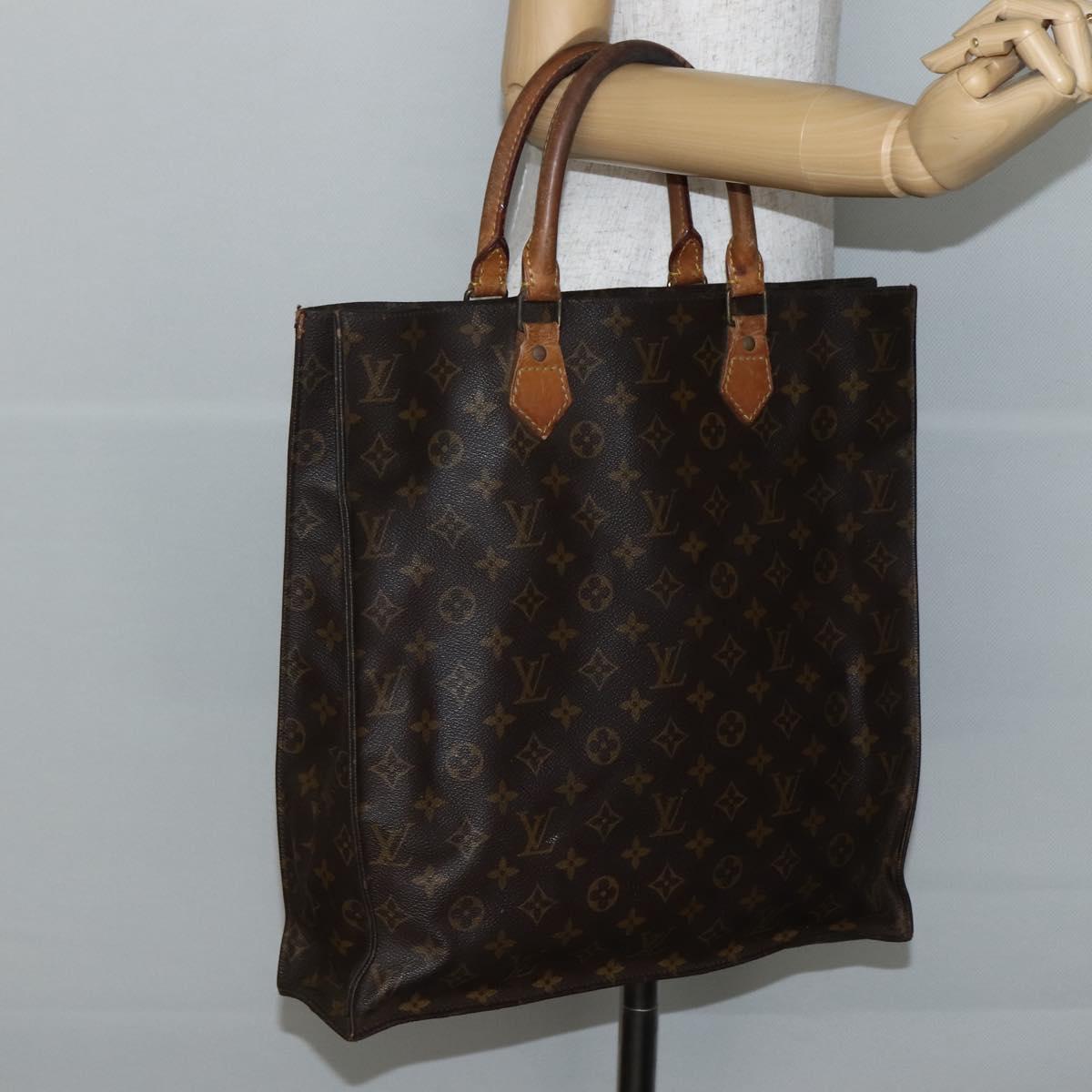 LOUIS VUITTON Monogram Sac Plat Hand Bag M51140 LV Auth 143478