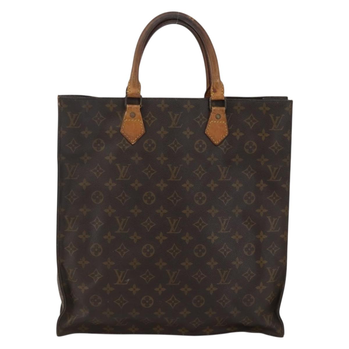 LOUIS VUITTON Monogram Sac Plat Hand Bag M51140 LV Auth 143478