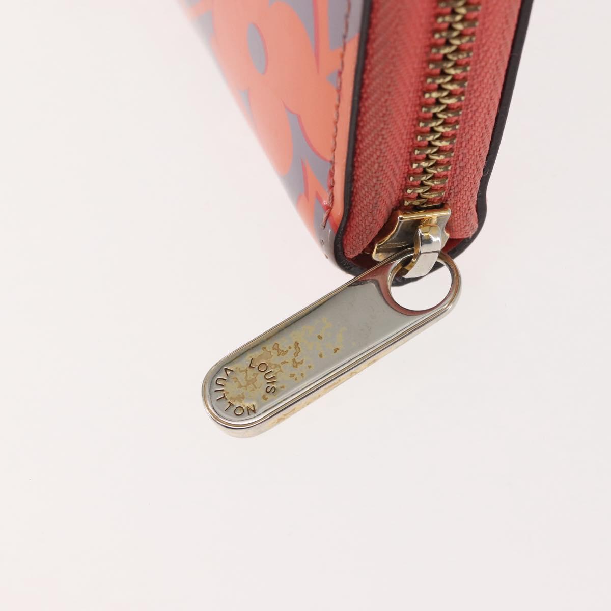 LOUIS VUITTON Sweet Monogram Zippy Wallet Long Wallet Orange M90124 Auth 143485