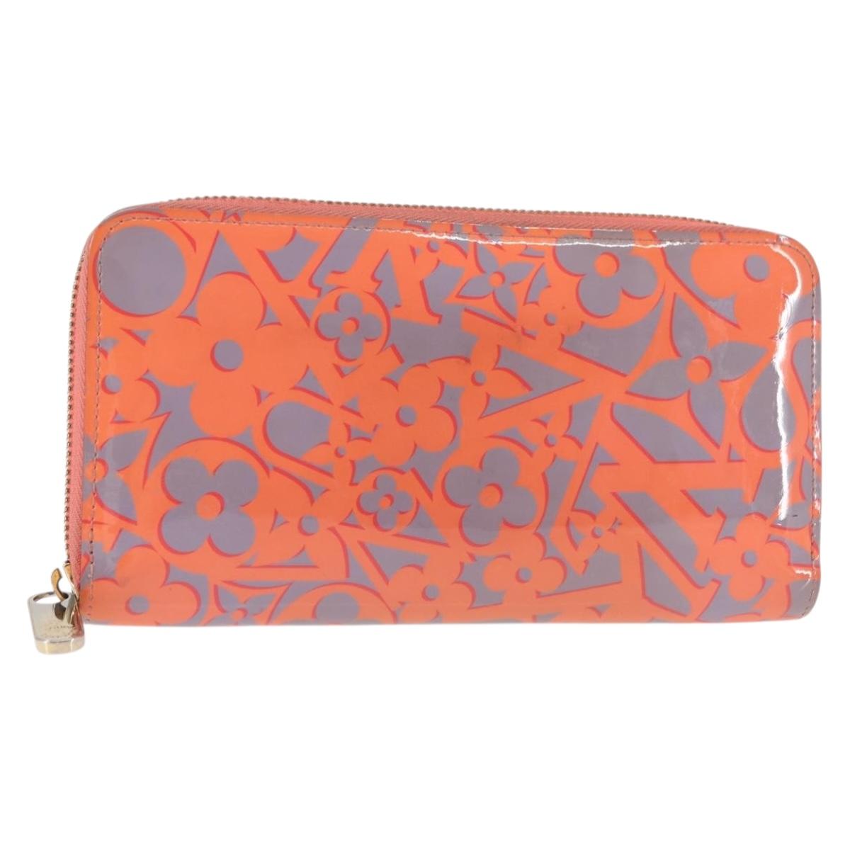LOUIS VUITTON Sweet Monogram Zippy Wallet Long Wallet Orange M90124 Auth 143485