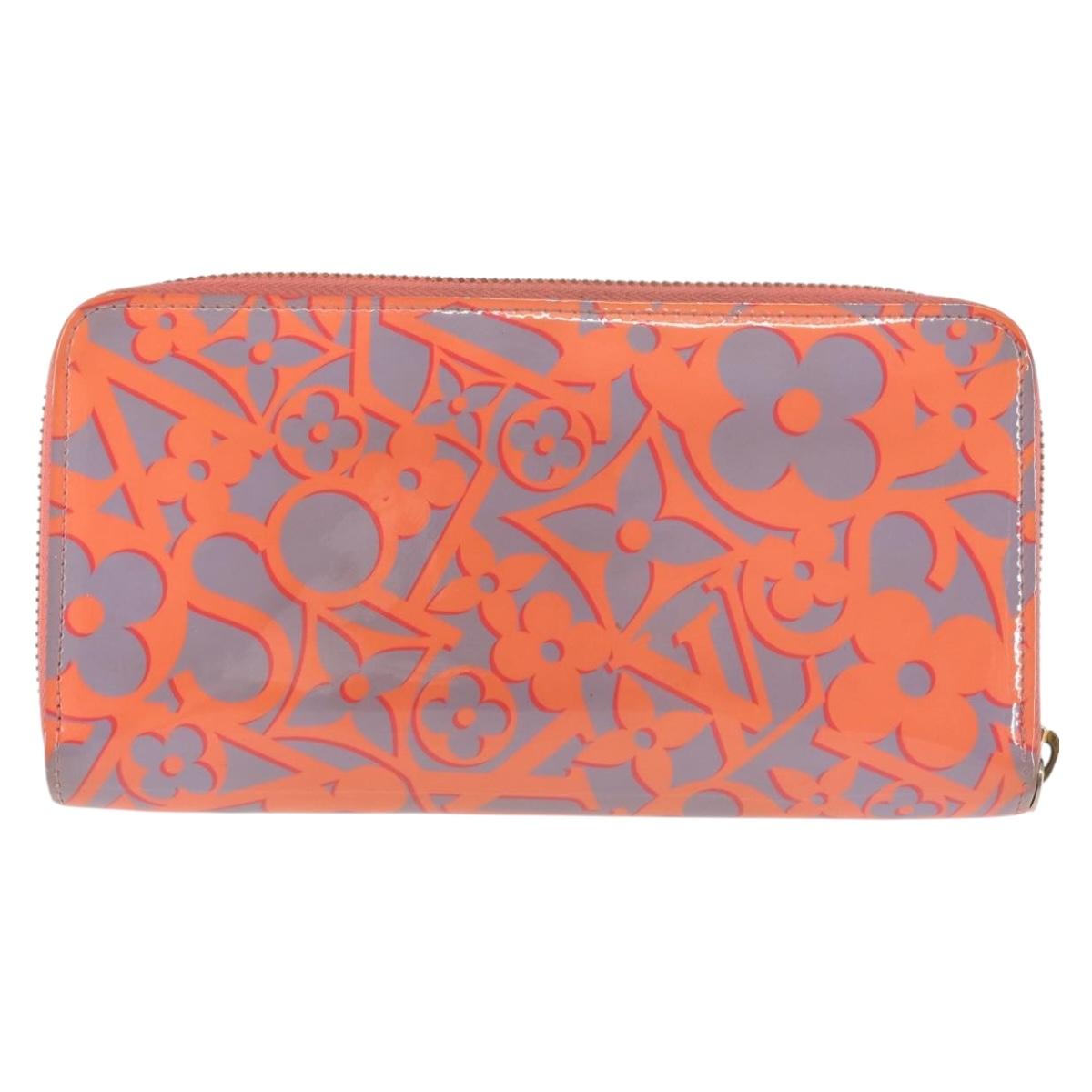 LOUIS VUITTON Sweet Monogram Zippy Wallet Long Wallet Orange M90124 Auth 143485