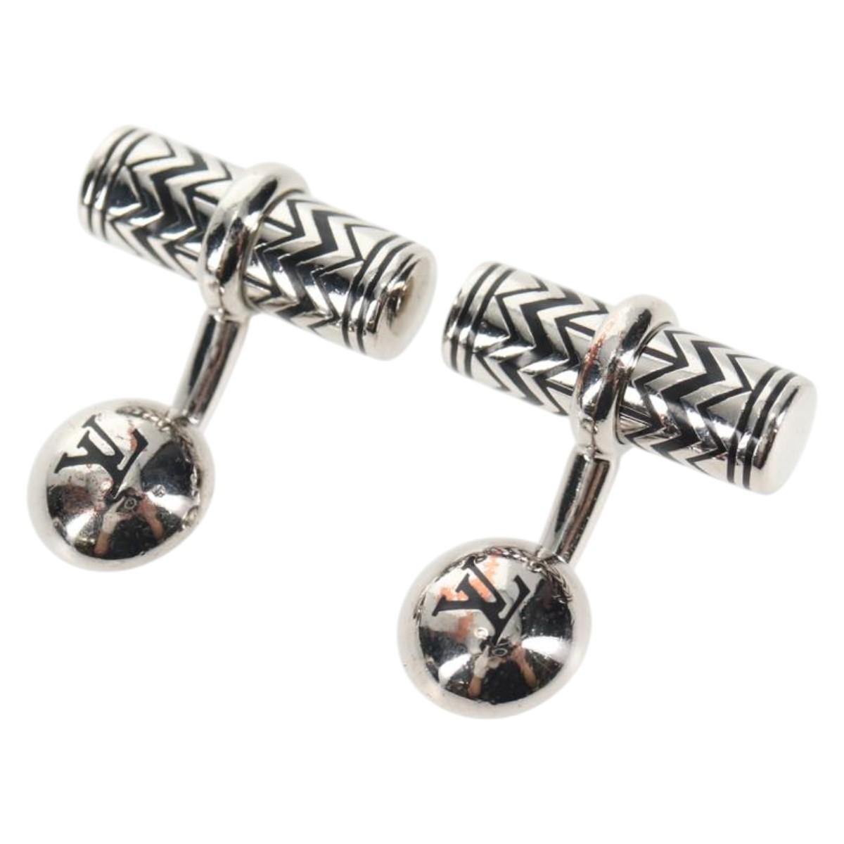 LOUIS VUITTON Damier Graphite Cuff Case Cufflinks M66948 LV Auth 143486V