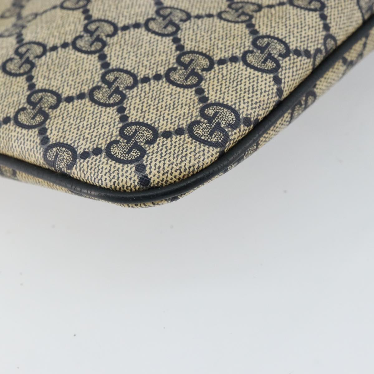 GUCCI GG Supreme Sherry Line Shoulder Bag PVC Navy Gold 89 02 047 Auth 143491