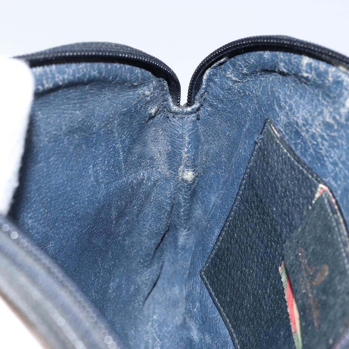 GUCCI GG Supreme Sherry Line Shoulder Bag PVC Navy Gold 89 02 047 Auth 143491