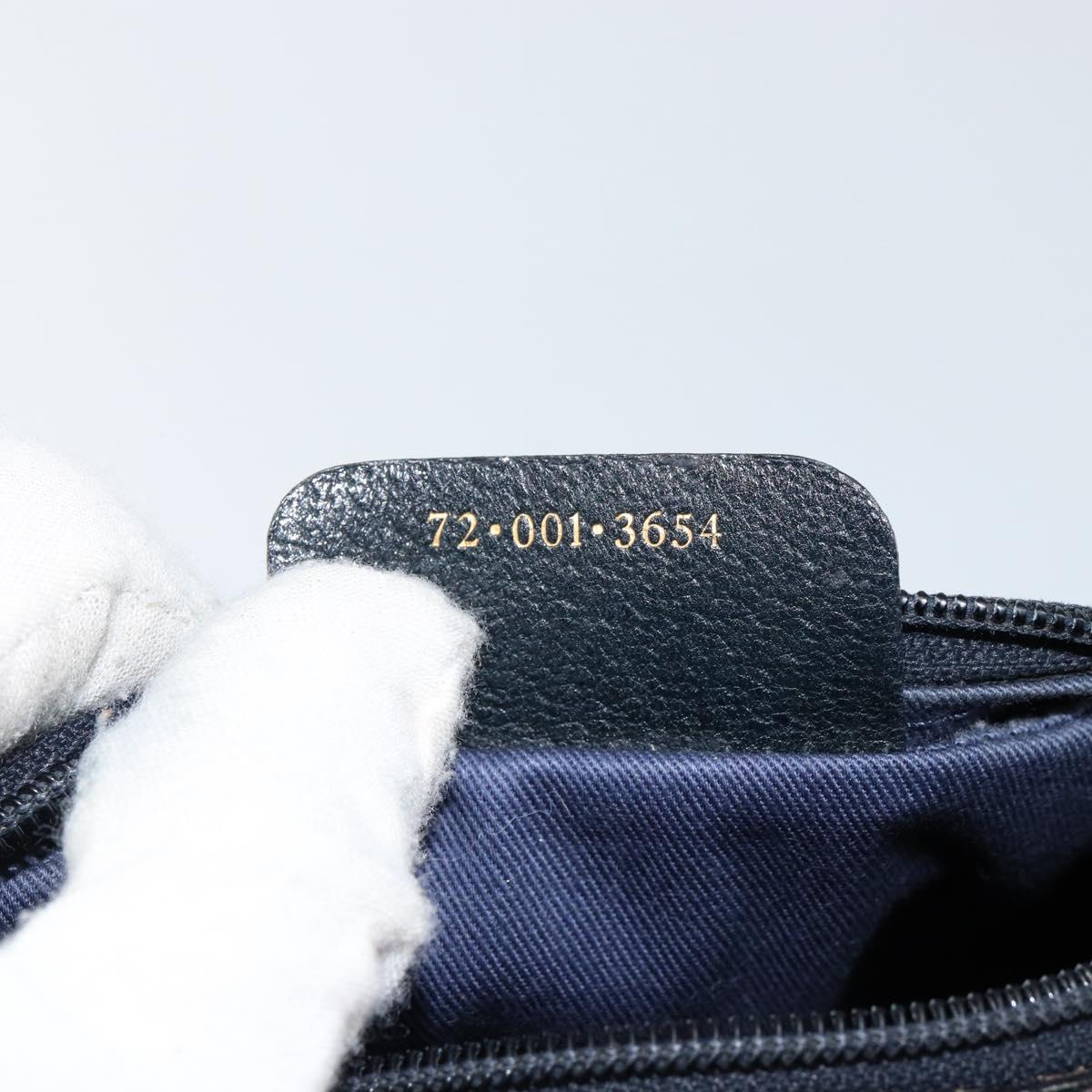 GUCCI GG Supreme Sherry Line Shoulder Bag PVC Navy Gold 72 001 3654 Auth 143492